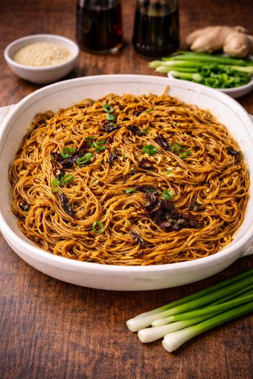 Shanghai hagymaolajos tészta / 上海葱油面