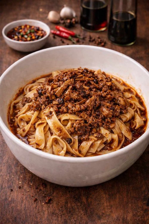 🌶️ Szecsuáni Dan Dan sertés tészta / 担担宽面