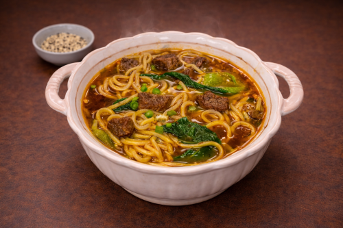Tajvani marhahús tésztaleves / 台湾牛肉面汤