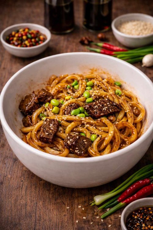 🌶️🌶️ Szecsuáni marhahúsos udon / 四川牛肉乌冬面
